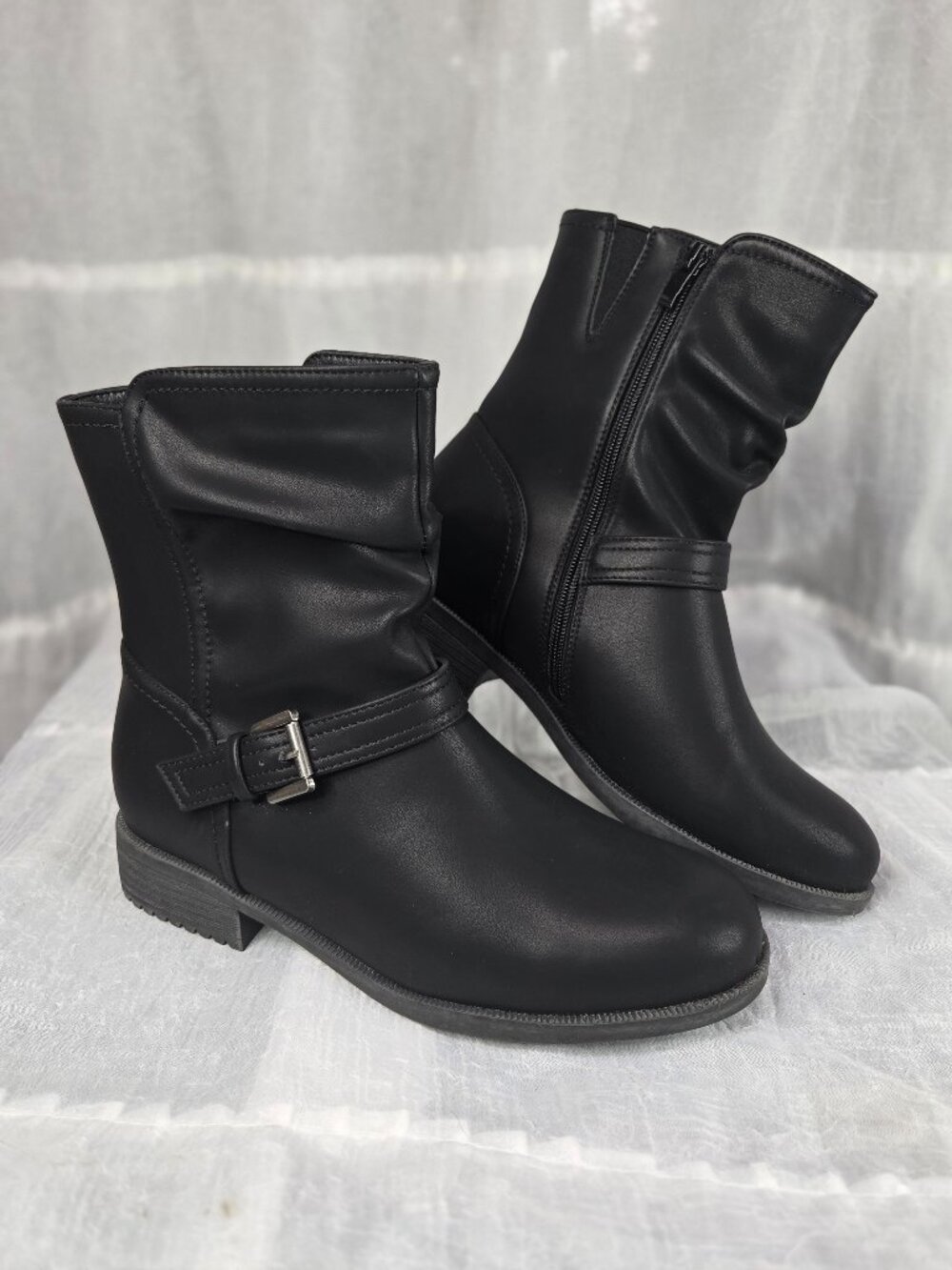 VJH Confort Women's Slouchy Ankle Moto Boot Insulated Size 9
